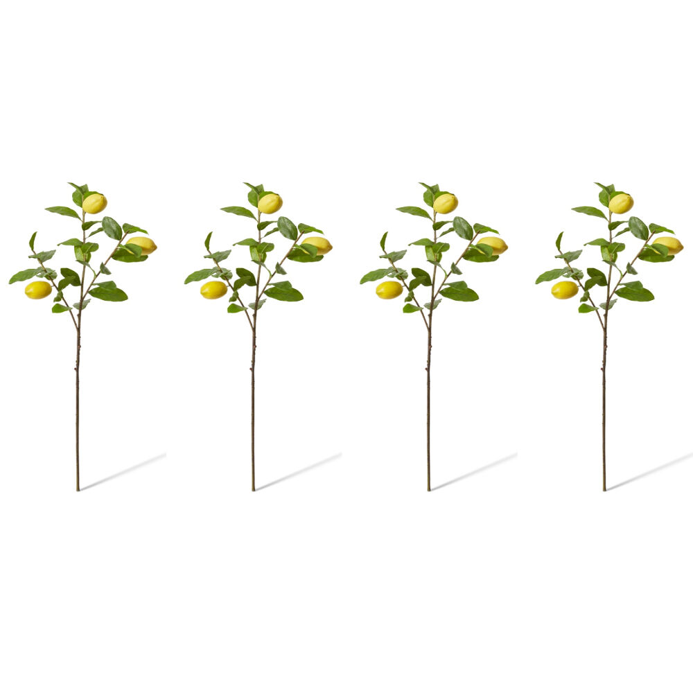 E Style Lemon Spray Realistic Artificial Flower Plastic Yellow 102cm (4 Pack)
