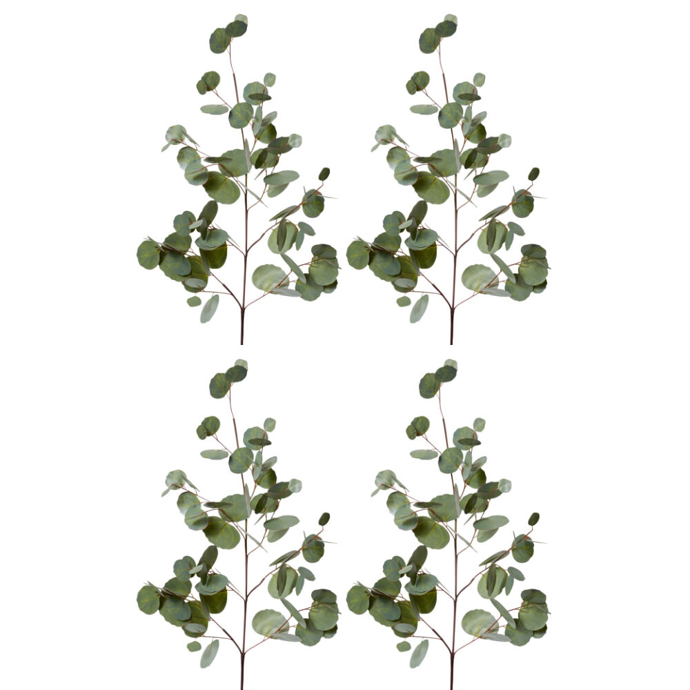 E Style Eucalyptus Silver Dollar Spray Artificial Flower Green 99cm (4 Pack)