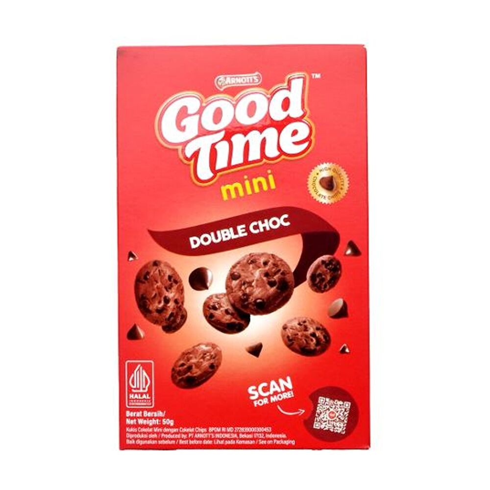Arnotts Good Time Mini Double Chocolate Chip Cookies Biscuits 50g Snack (36 Pack) — image 2