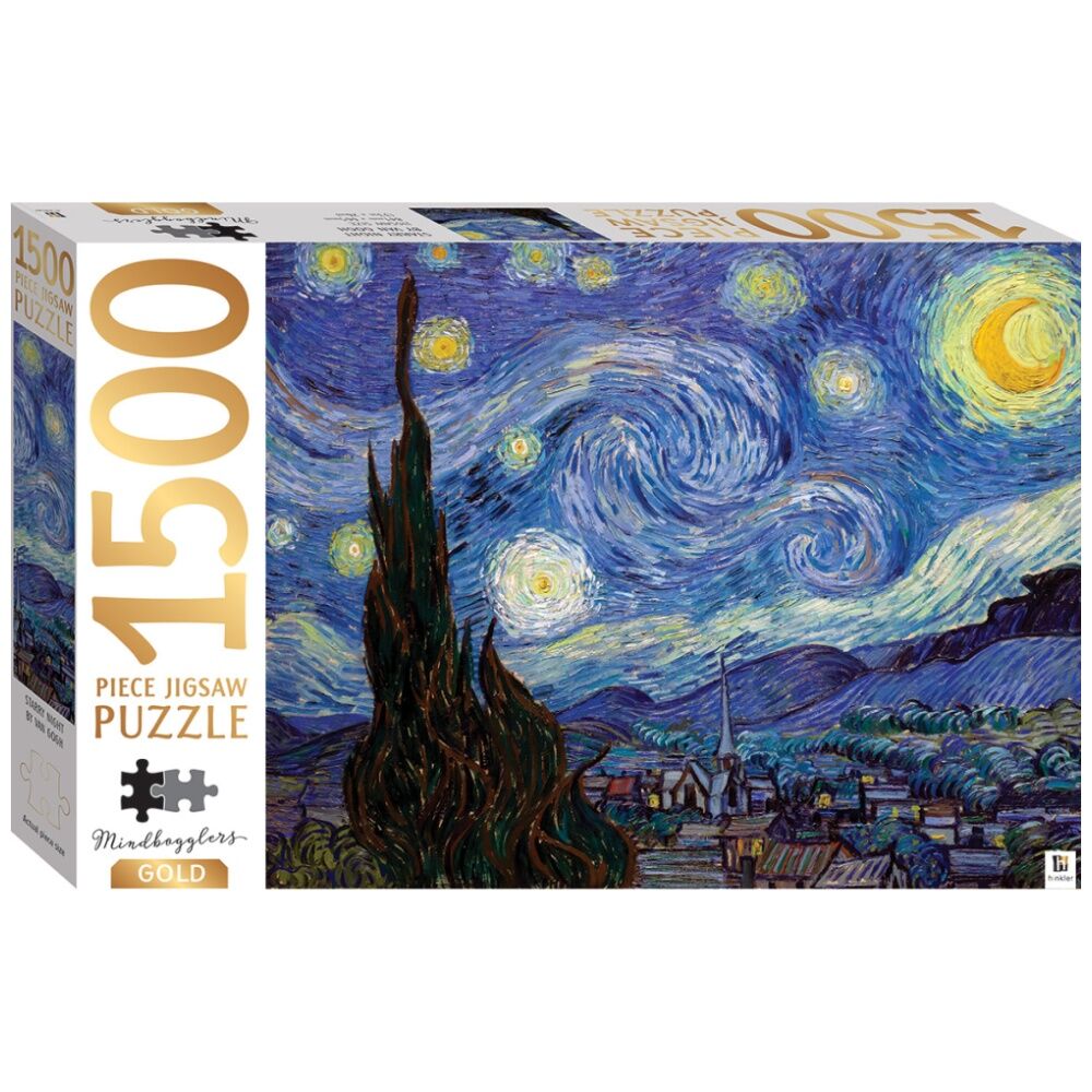 Hinkler Mindbogglers Gold Starry Night Jigsaw Puzzle Enthusiasts (1500 Pieces)