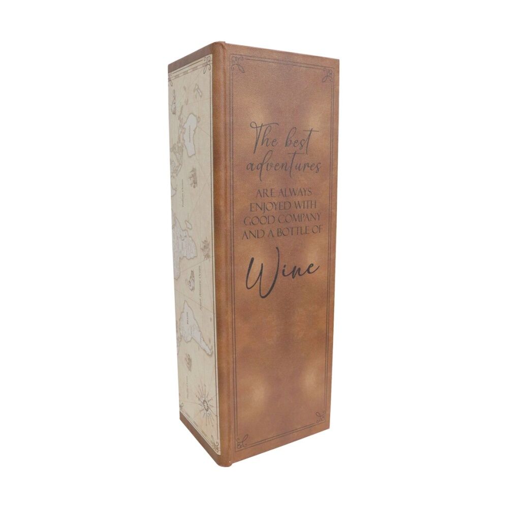 LVD 12.5x10x36cm Decorative World Map Wine Box Home & Living Decor
