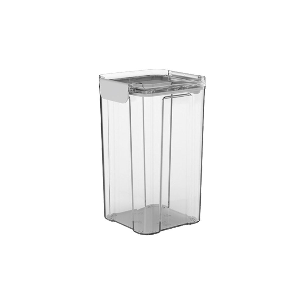 Partyware 1300mL Square Modular Canister Pk1 - Clear Plastic Storage Container - 1 Pack