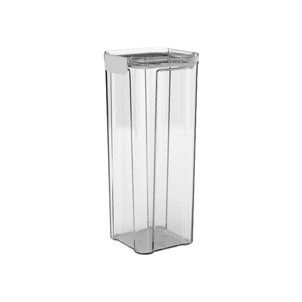 Partyware Plastic Square Modular Canister Storage Container 1900ml Clear (6 Pack)