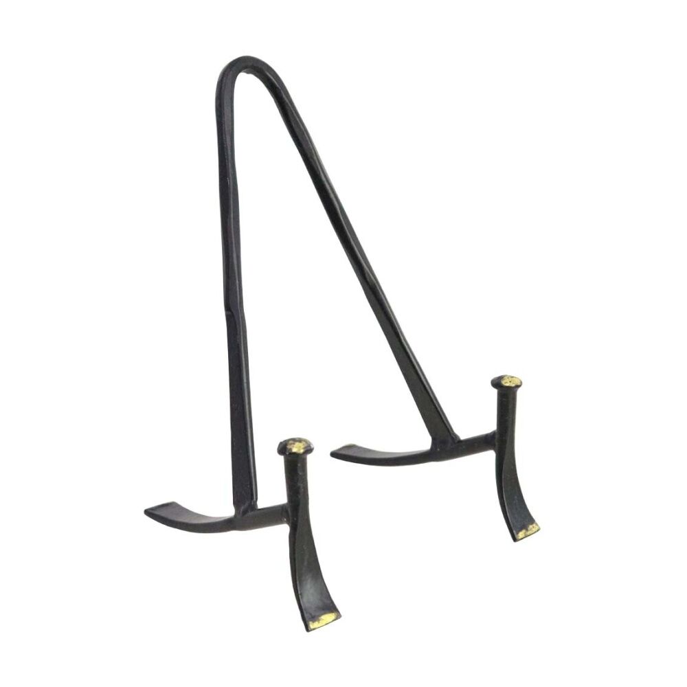 LVD Small Plate Stand Black Metal Durable Display Holder 9cm H x 9cm W x 15cm D