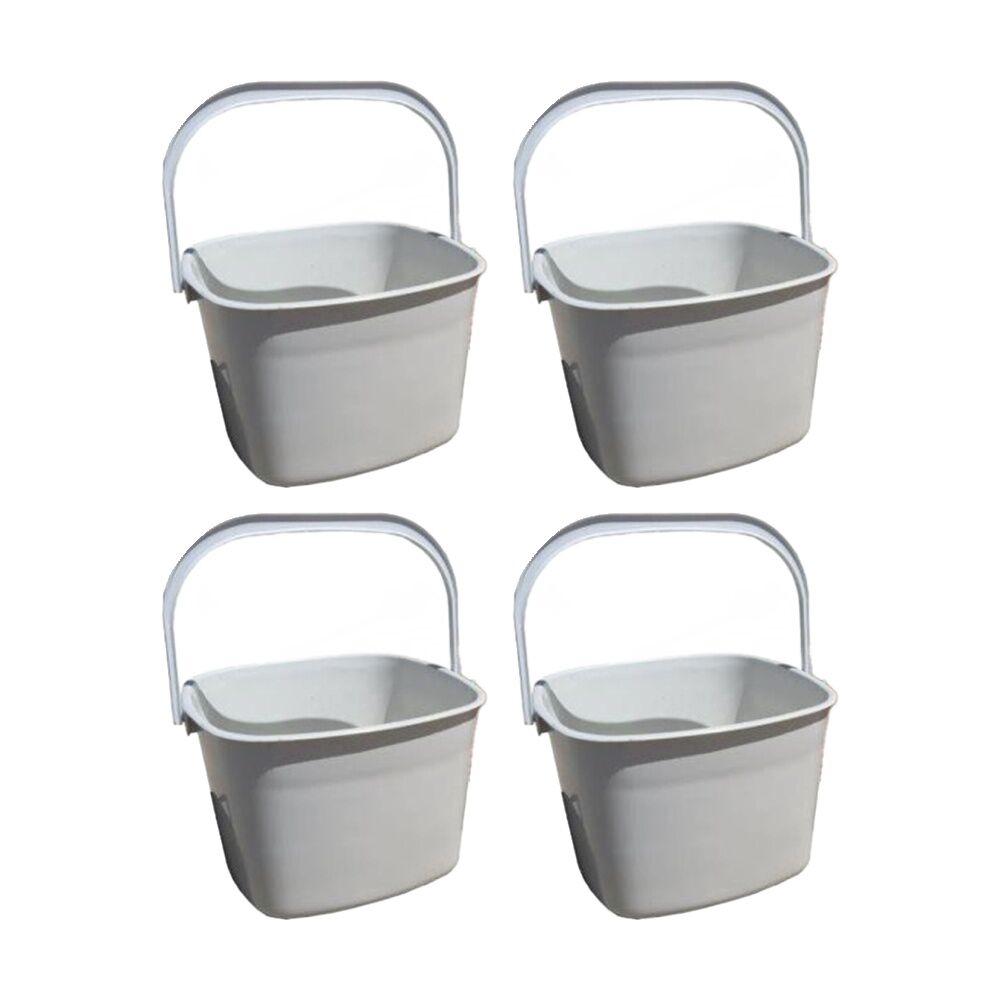 Braz Square Handy Cleaning Bucket w/ Handle 24x24x16cm Multi Colour Assorted (4 Pack)