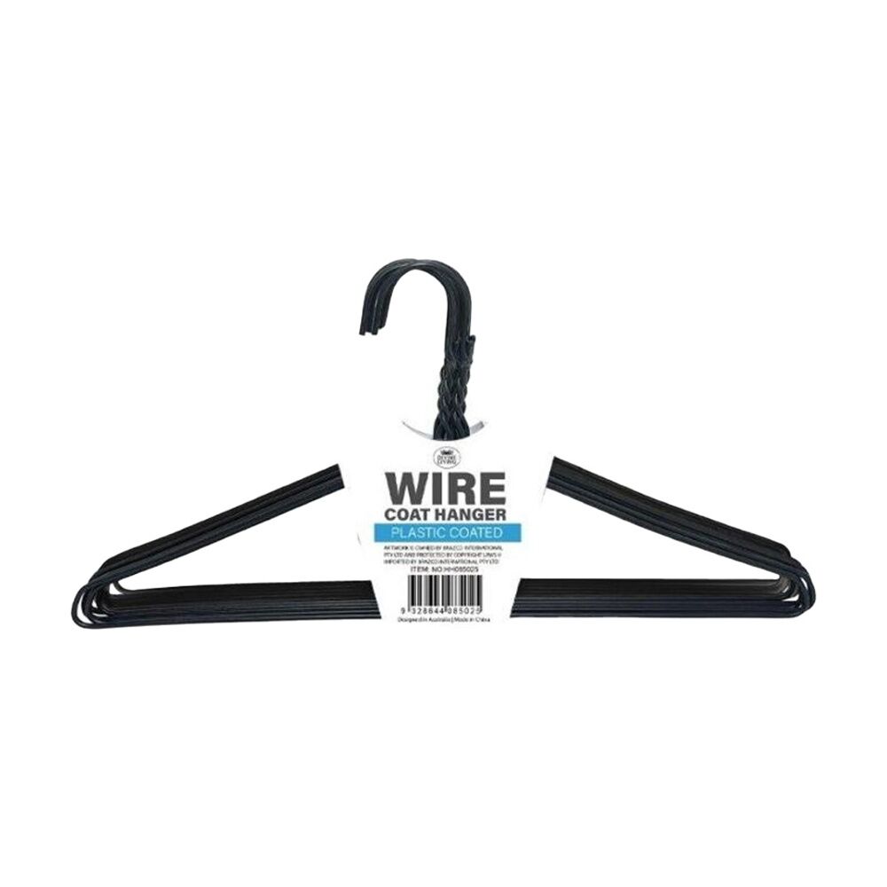 Braz 10pc Braz Plastic Coated Wire Coat Clothes Hangers Assorted (12 Pack) — image 2