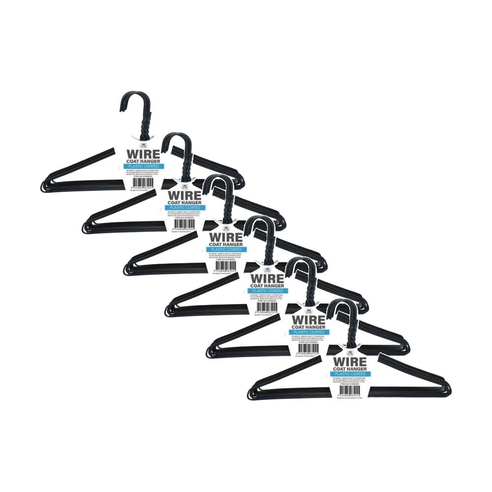 Braz 10pc Braz Plastic Coated Wire Coat Clothes Hangers Assorted (6 Pack)