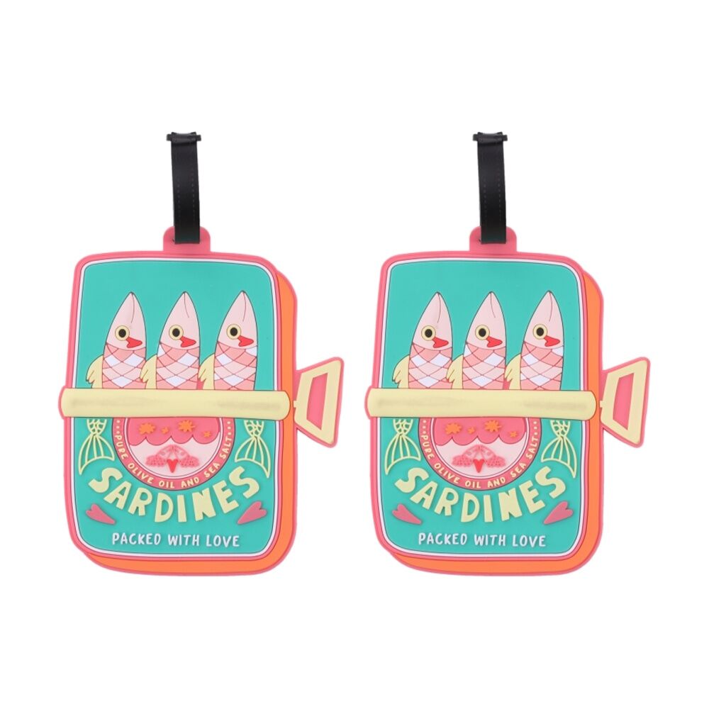 Ipack Sardine Giant Luggage ID Tag Adjustable Strap Travel 15x13.2cm (2 Pack)