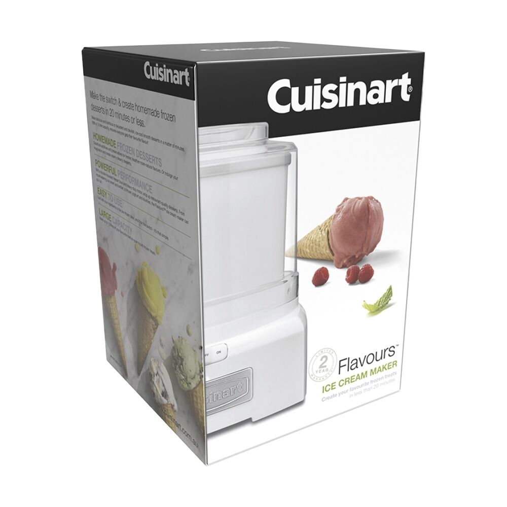 Cuisinart Flavours Ice Cream Maker - 1.5L Double Insulated Freezer Bowl Mixing Paddle Transparent Lid - White — image 4