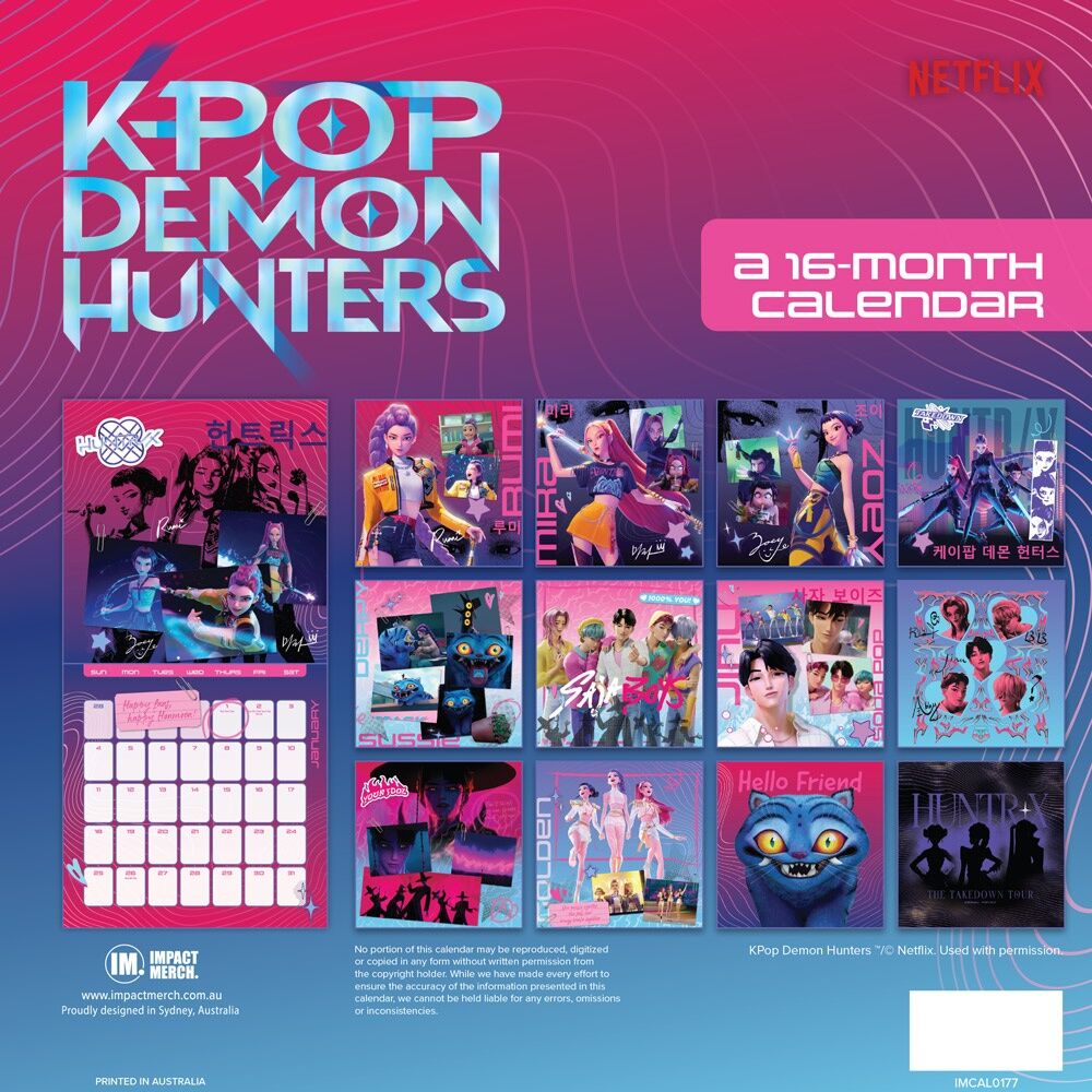 Kpop Demon Hunters 30x30cm 2026 Square Wall Calendar Room Decor — image 3
