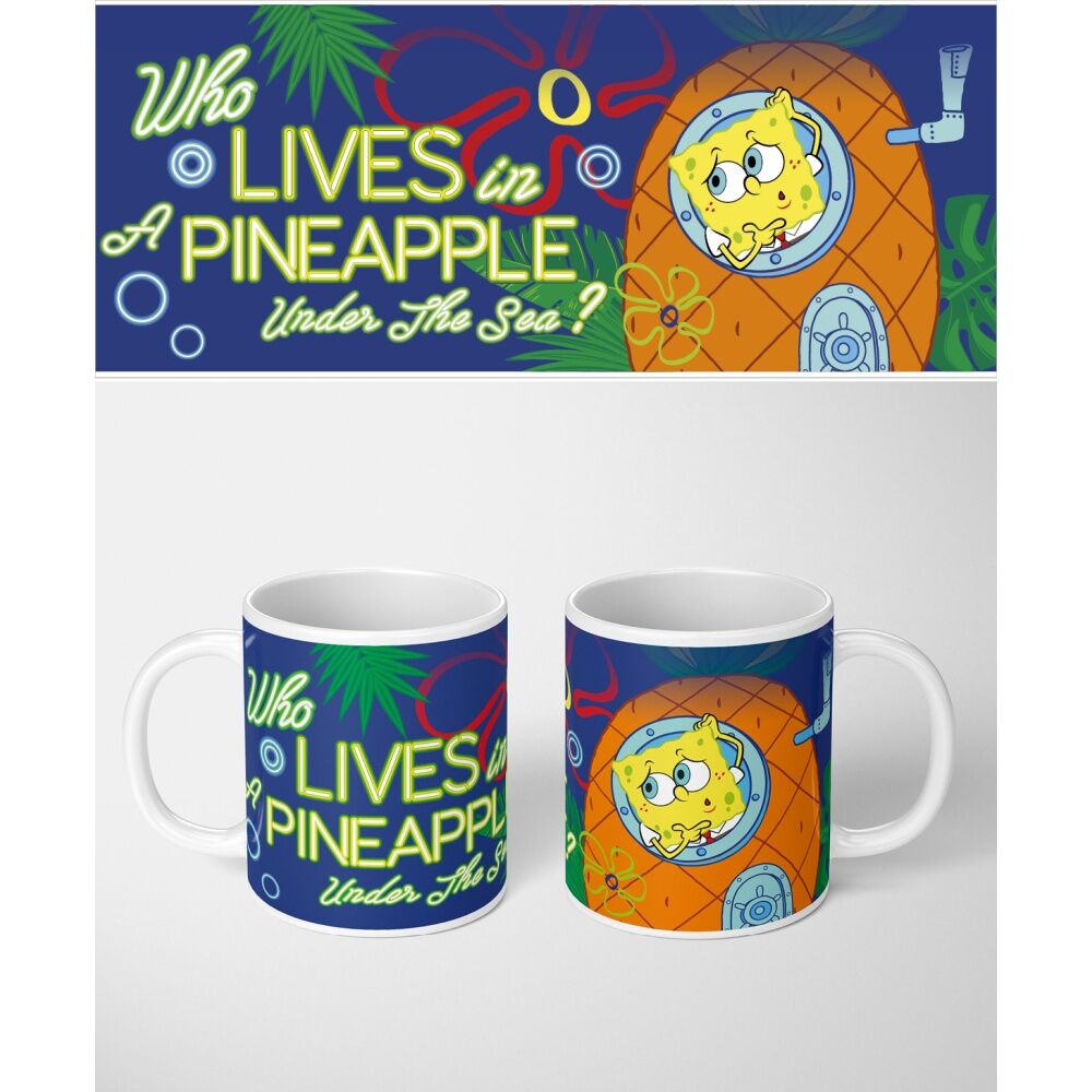 Spongebob Multicoloured Who Lives In a Pineapple Ceramic Coffee Drinking Mug — image 2