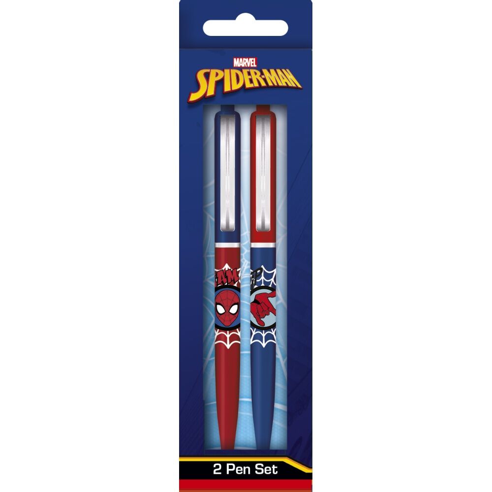 Marvel Comics Spider-Man Web Premium Ballpoint Pen Set Click Top (2 Pieces)