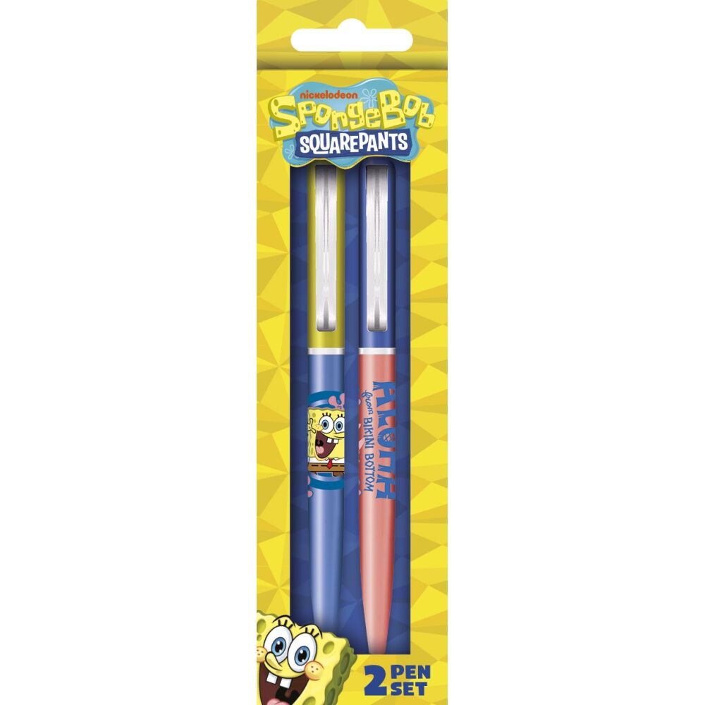 Spongebob Aloha Premium Ballpoint Pen Set Satin Finish Click Top (2 Pieces)