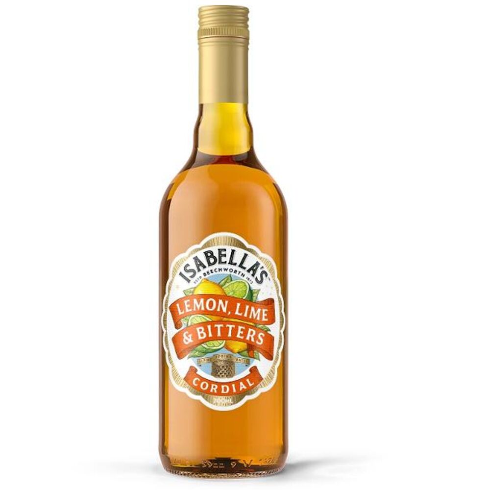 Isabella's 700ml Isabella's Lemon Lime & Bitters Flavoured Concentrated Cordial Bottle