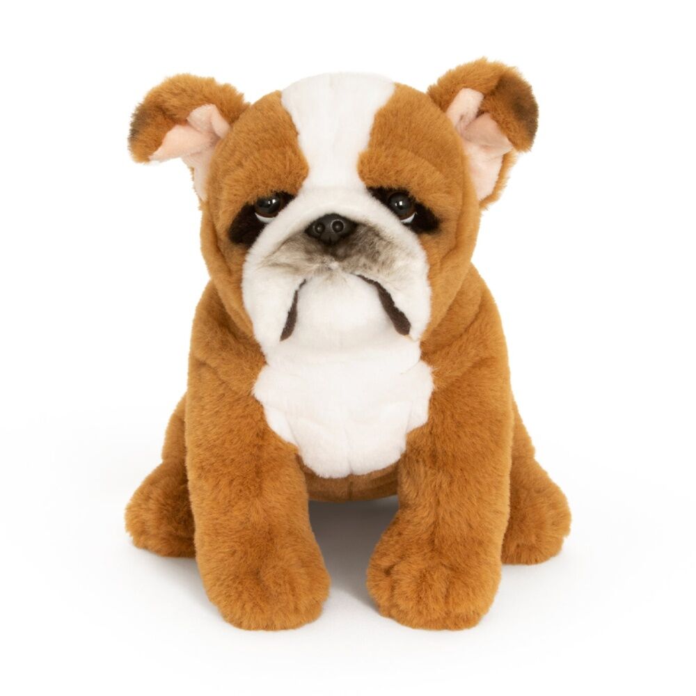 Keycraft Brown/White English Bulldog Soft Animal Kids Plush Toy