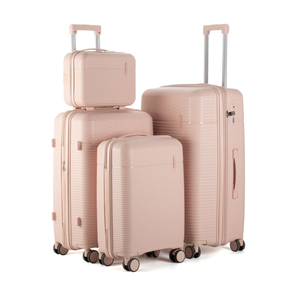 Kate Hill Brooklyn Hard Case Luggage Set TSA Lock Travel (4 Pieces) — Pink