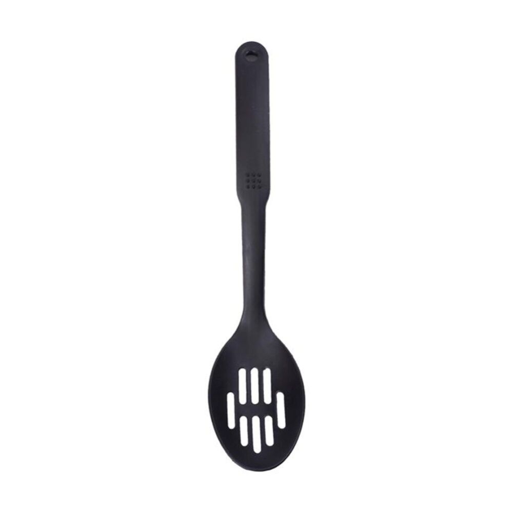 Culinary Kitchen Nylon Slotted Spoon w/ Hanging Hole Cooking Utensil Black (6 Pack) — image 4