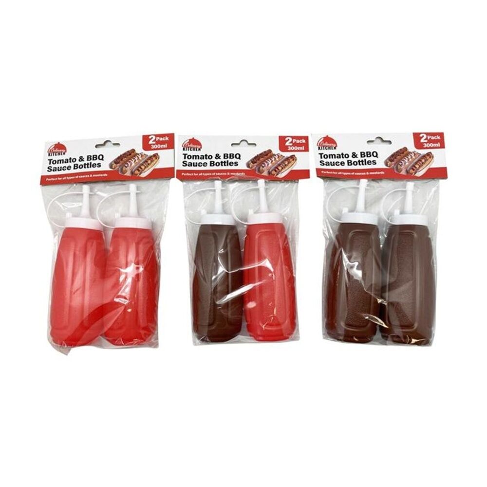 Culinary Kitchen 2pc Culinary Kitchen Plastic Squeeze Bottle Sauce Dispensers 300ml Assorted (3 Pack) — image 3