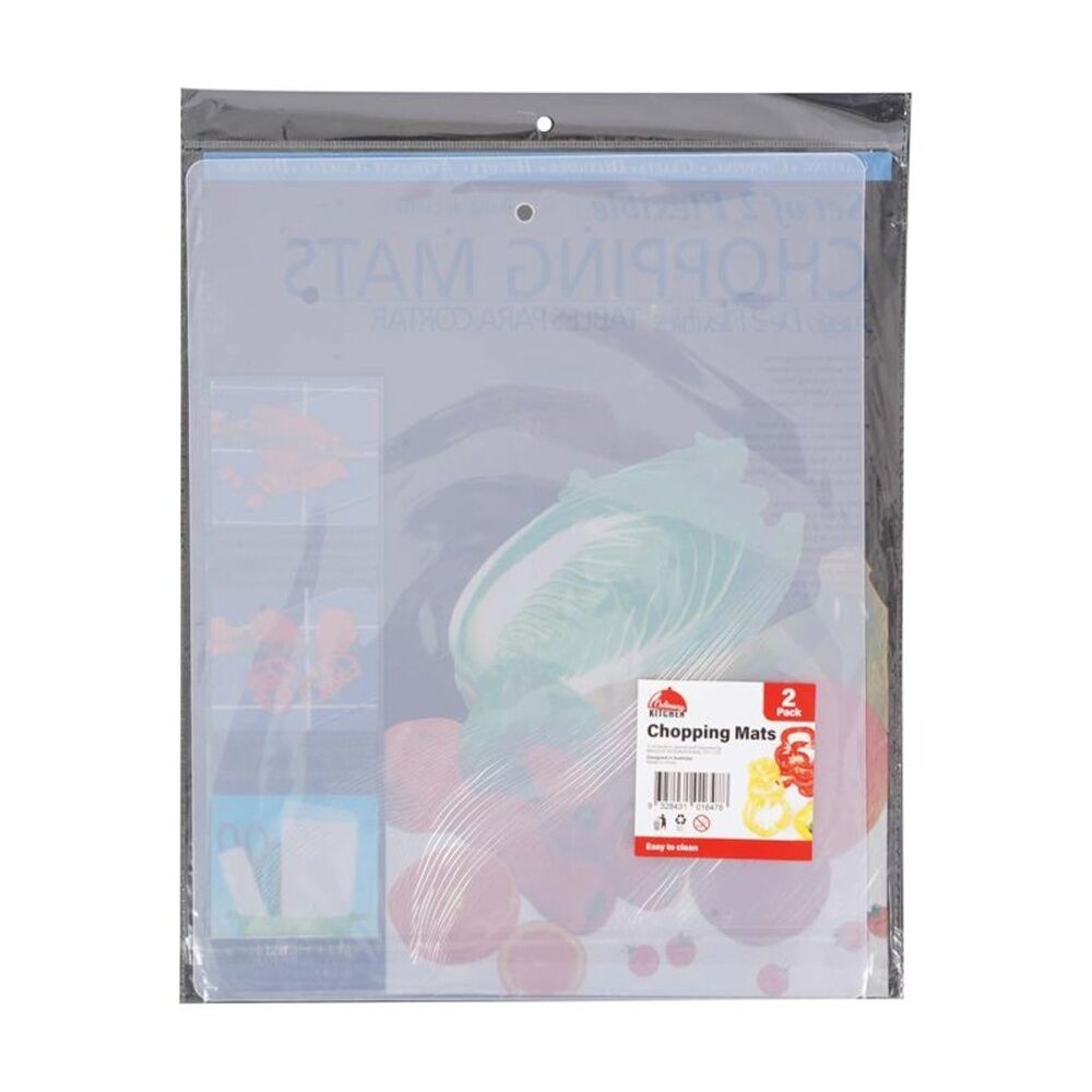 Braz Flexible Easy Clean Chopping Mats w/ Hanging Hole Transparent (2 Pieces) — image 3
