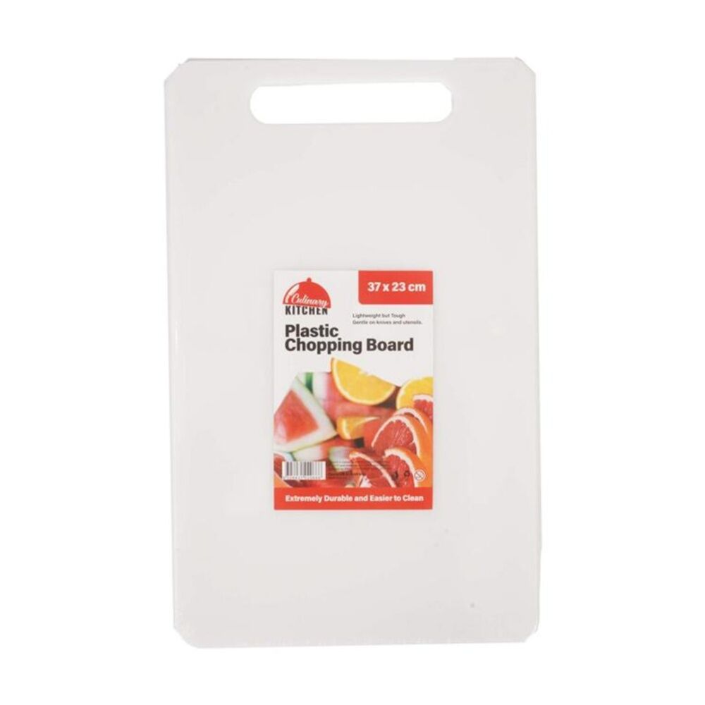 Culinary Kitchen 37x23cm White Plastic Rectangular Chopping Board