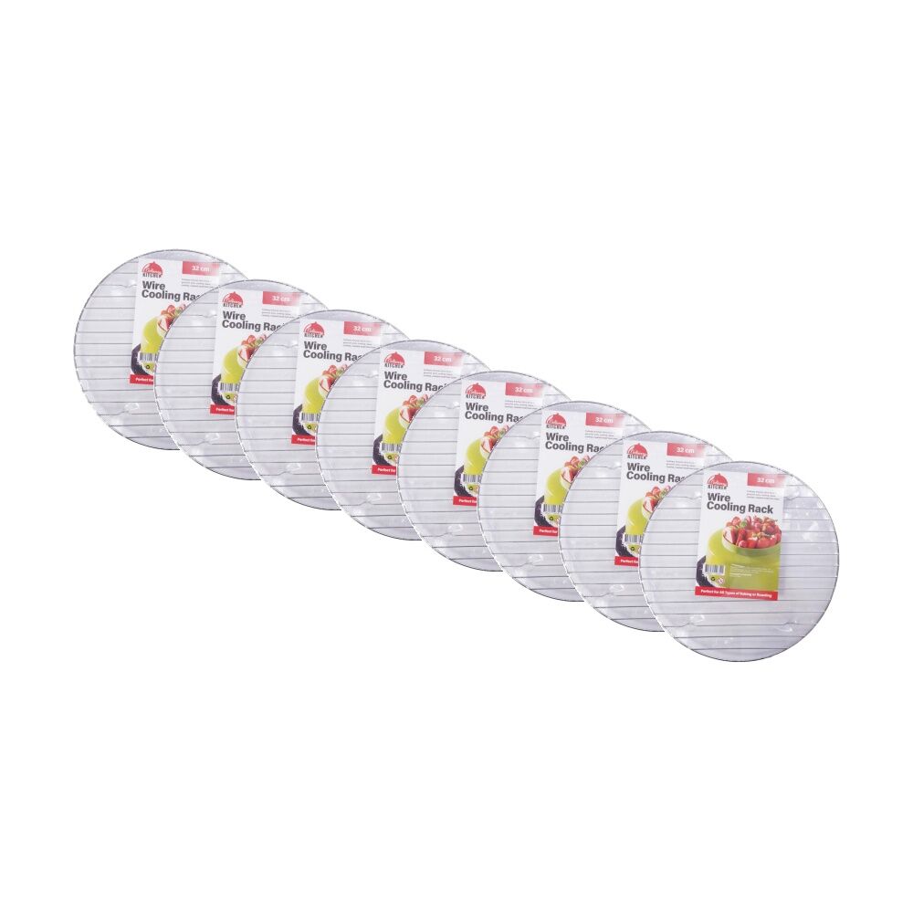 Culinary Kitchen Round Chrome Wire Cake Or Pot Cooling Rack 32cm (8 Pack)