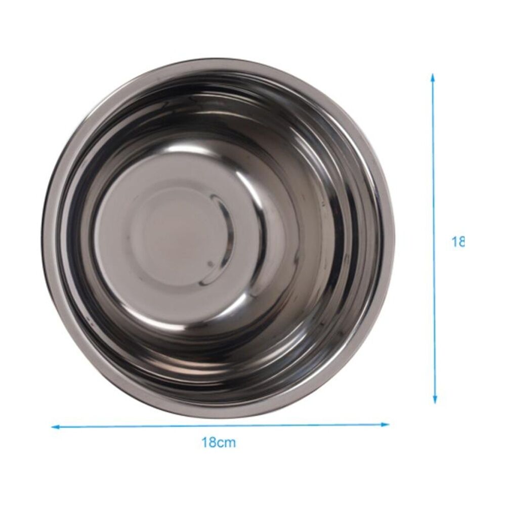 Braz Stainless Steel Kitchen Prep Mixing Bowl Serving Serveware 18cm Silver (6 Pack) — image 3