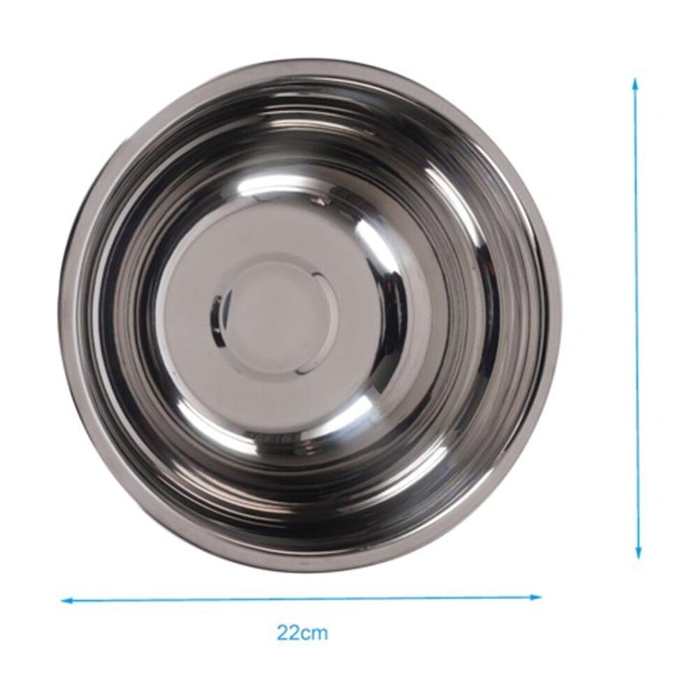 Braz Stainless Steel Kitchen Prep Mixing Bowl Serving Serveware 22cm Silver (4 Pack) — image 3