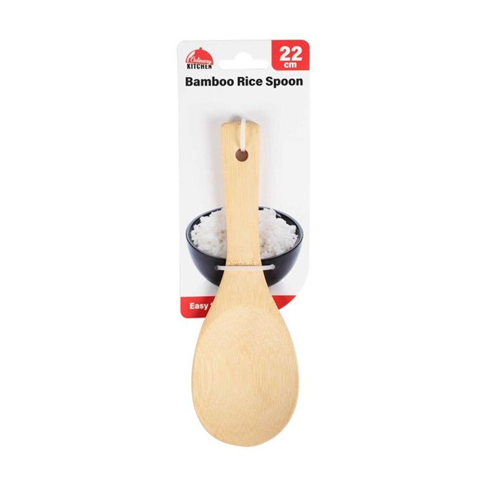 Culinary Kitchen 20cm Bamboo Rice Paddle Serving Spoon w/ Hanging Hole