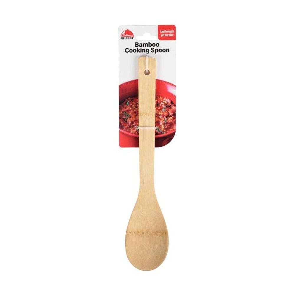 Culinary Kitchen Bamboo Lightweight Cooking Spoon w/ Hanging Hole Utensil