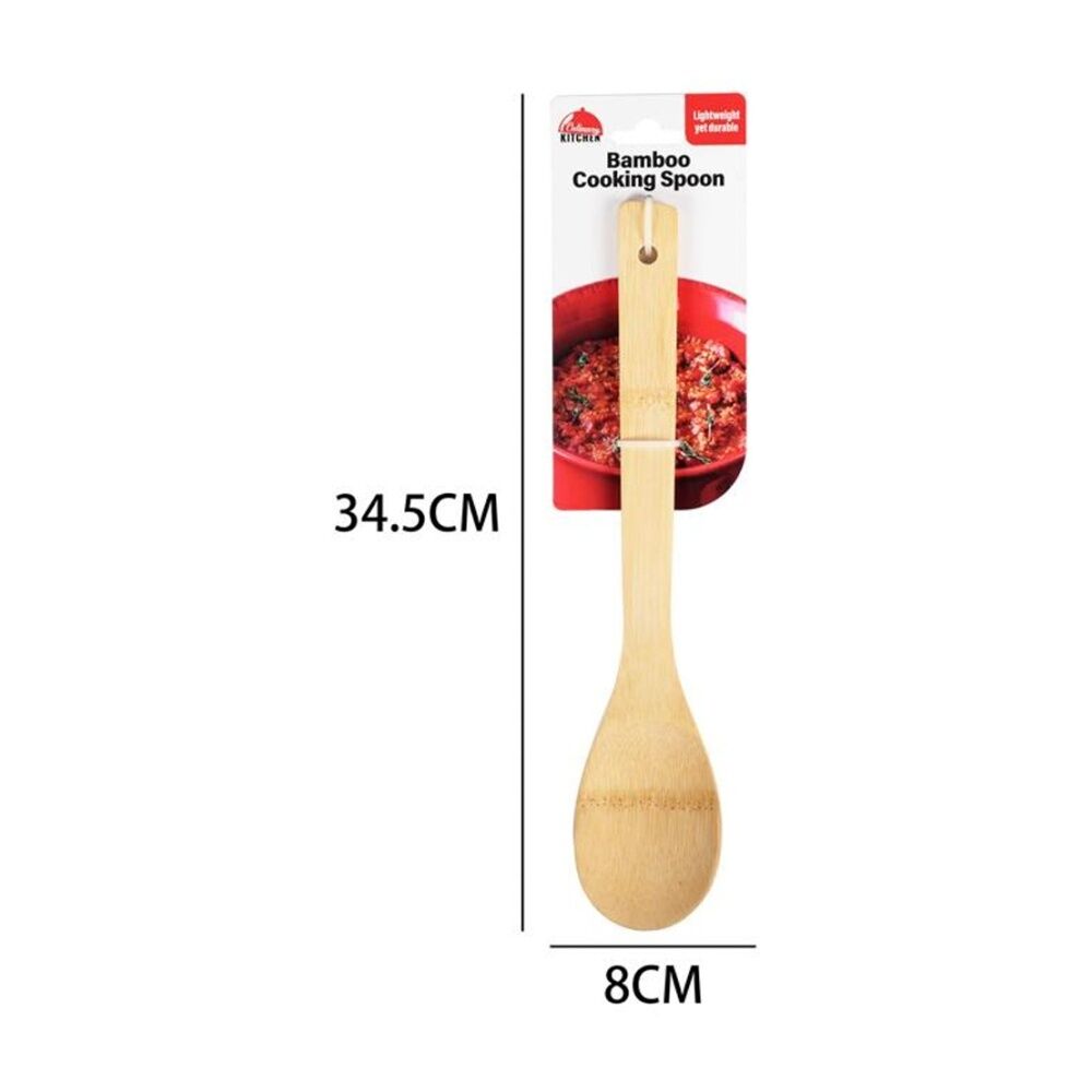 Culinary Kitchen Bamboo Lightweight Cooking Spoon w/ Hanging Hole Utensil — image 2