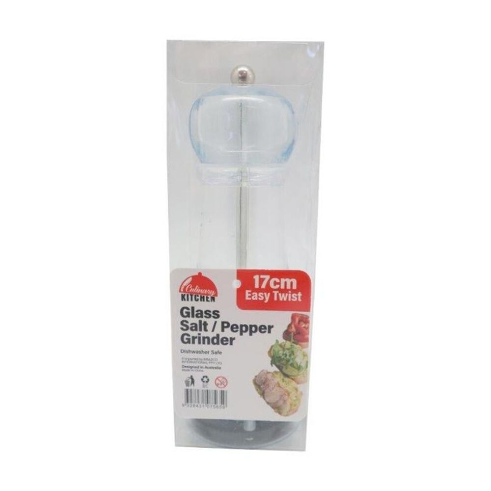 Braz Plastic Salt Or Pepper Grinder w/ Twist 17cm Clear (8 Pack) — image 3