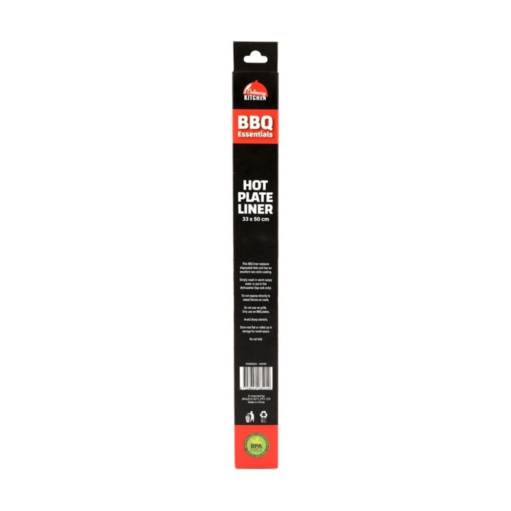 Braz 33x50cm Black Non-Stick Hot Plate BBQ Liner Mat Oven Bakeware — image 3