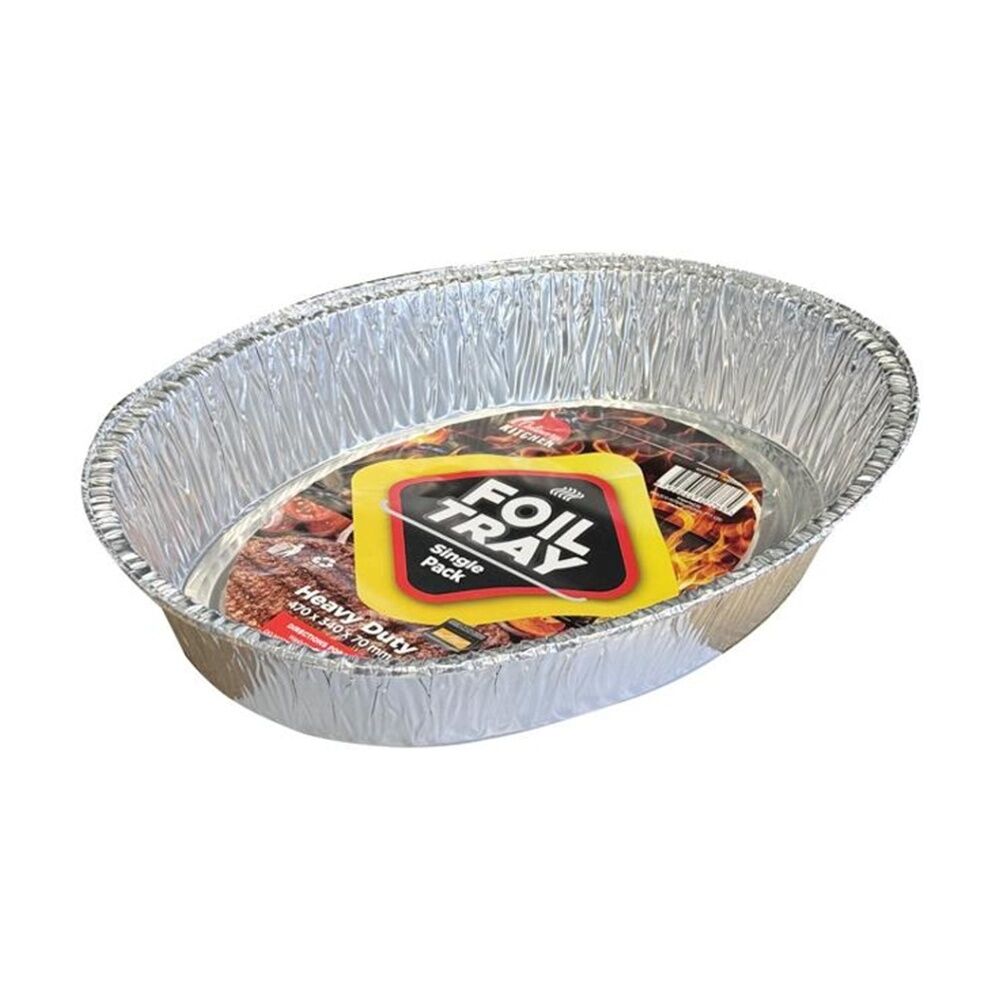 Braz Aluminium Foil Disposable Oval Tray 46x35x8.5cm Silver (24 Pack) — image 2