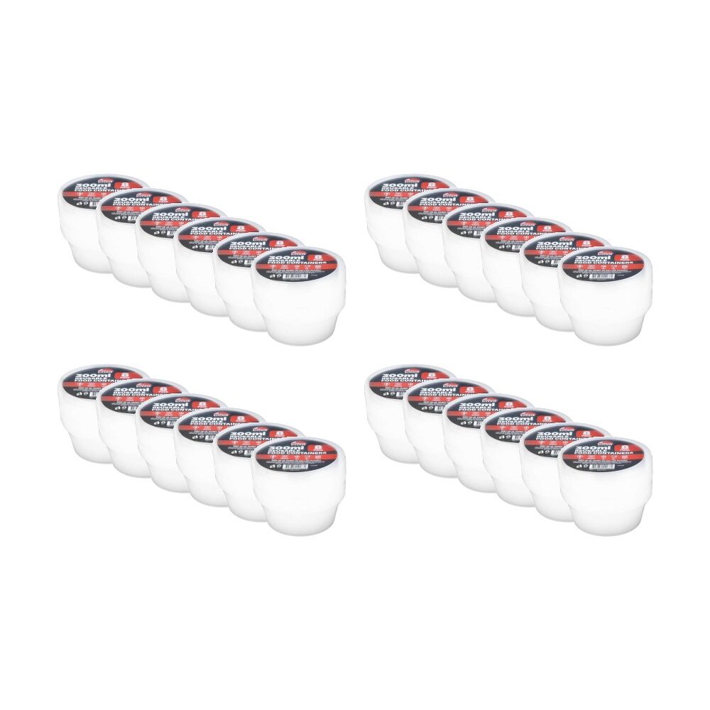 Braz 8pc Braz Reusable Round Food Storage Containers w/ Lids 300ml Clear (24 Pack)