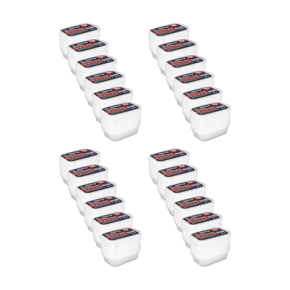 Braz 10pc Braz Reusable Rectangular Food Storage Containers w/ Lids 350ml Clear (24 Pack)