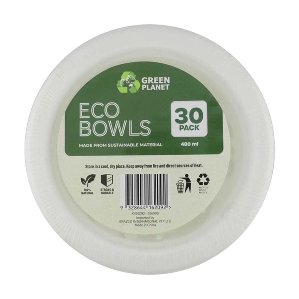 Braz Earth Friendly Disposable Bowls Tableware Serveware 480ml (30 Pieces) — image 2