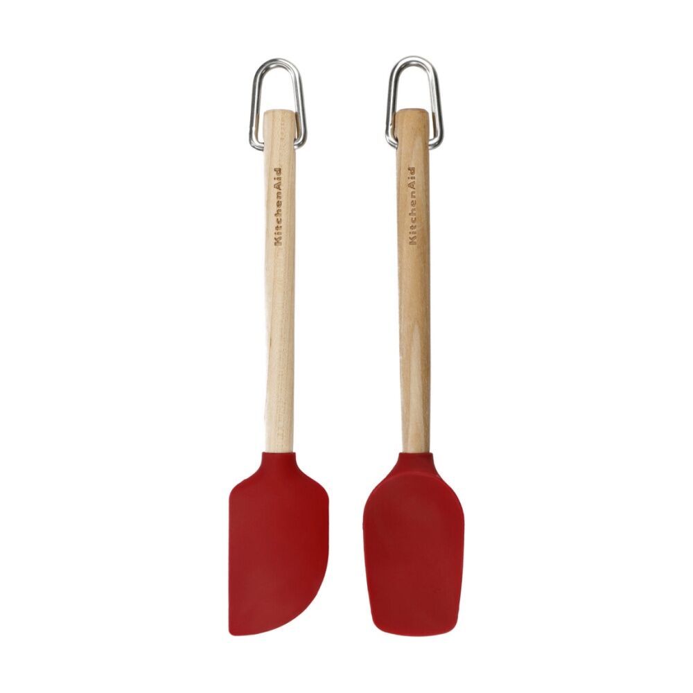 Kitchen Aid KitchenAid 2pc Mini Birchwood Spatulas Set Empire Red Heat Resistant