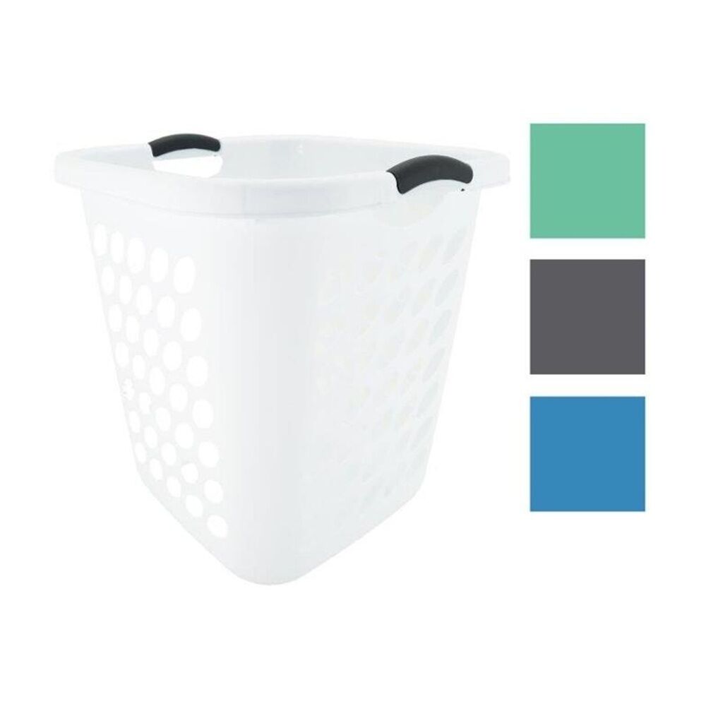 Braz 45x45x49cm Assorted Plastic Tall Laundry Basket w/ Handles — image 2