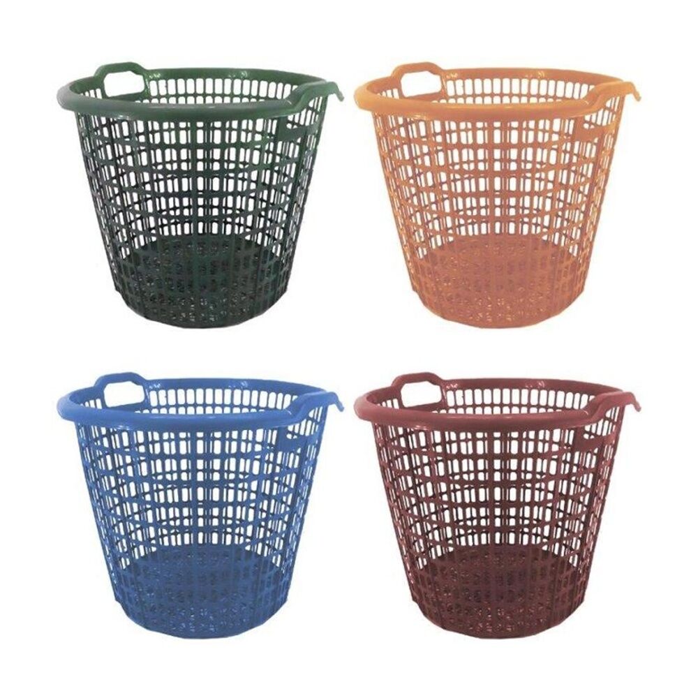 Braz 41x33cm Assorted Plastic Round Laundry Basket w/ Handles — image 2