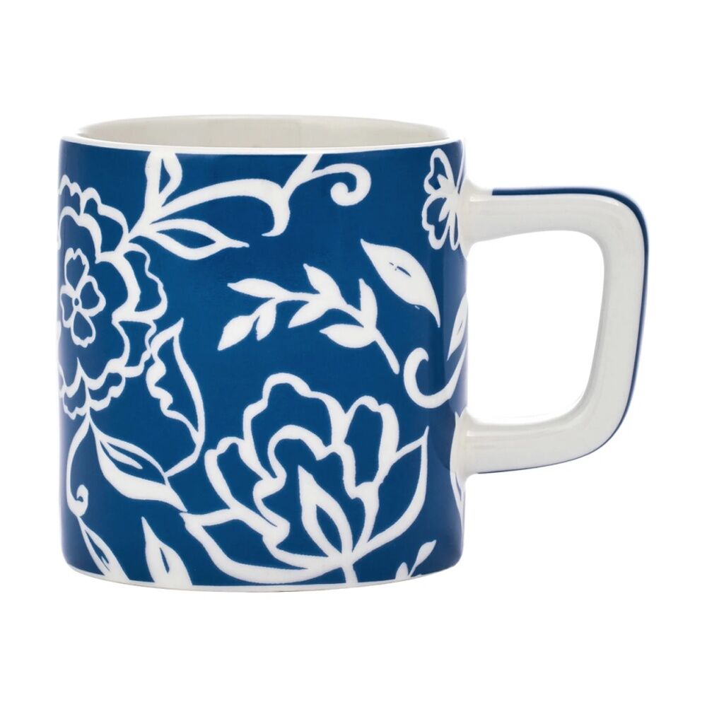 LA Cafeti?re La Cafetiere Blu Fiorato Floral Pattern Ceramic Espresso Cup Mug Blue 120ml (4 Pack) — image 2