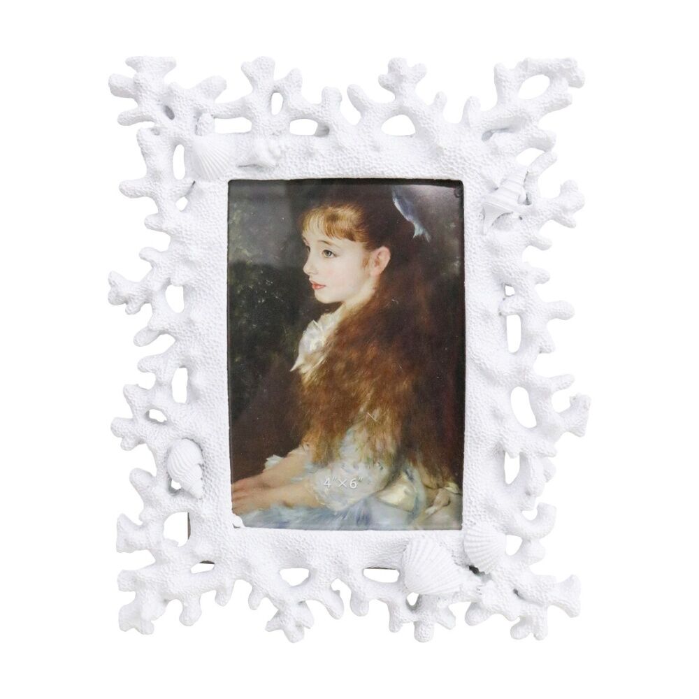 LVD 23x18x2.5cm Textured Coastal Coral 4x6 Resin Luxe Photo Frame Home Decor