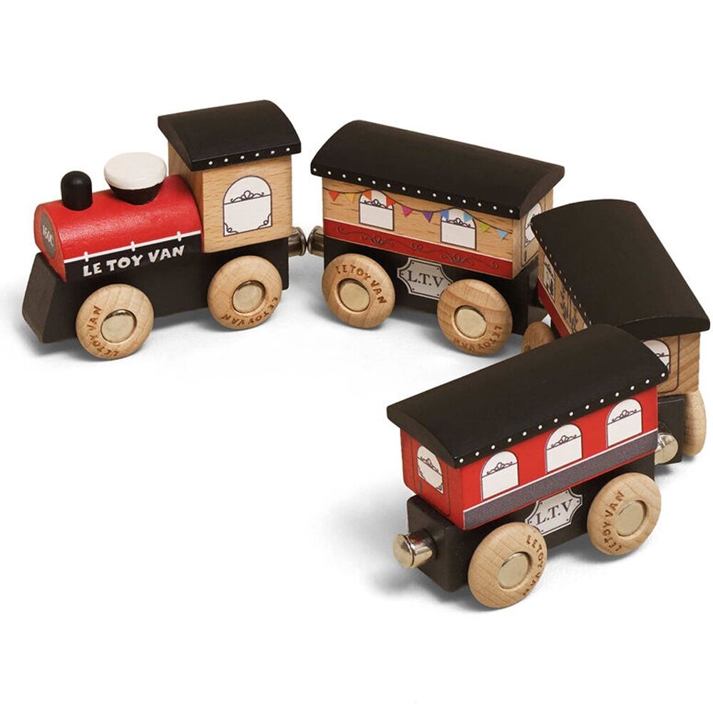 LE Toy Van Royal Express Train Connectable Red Gold Kids 3+ (4 Pieces)