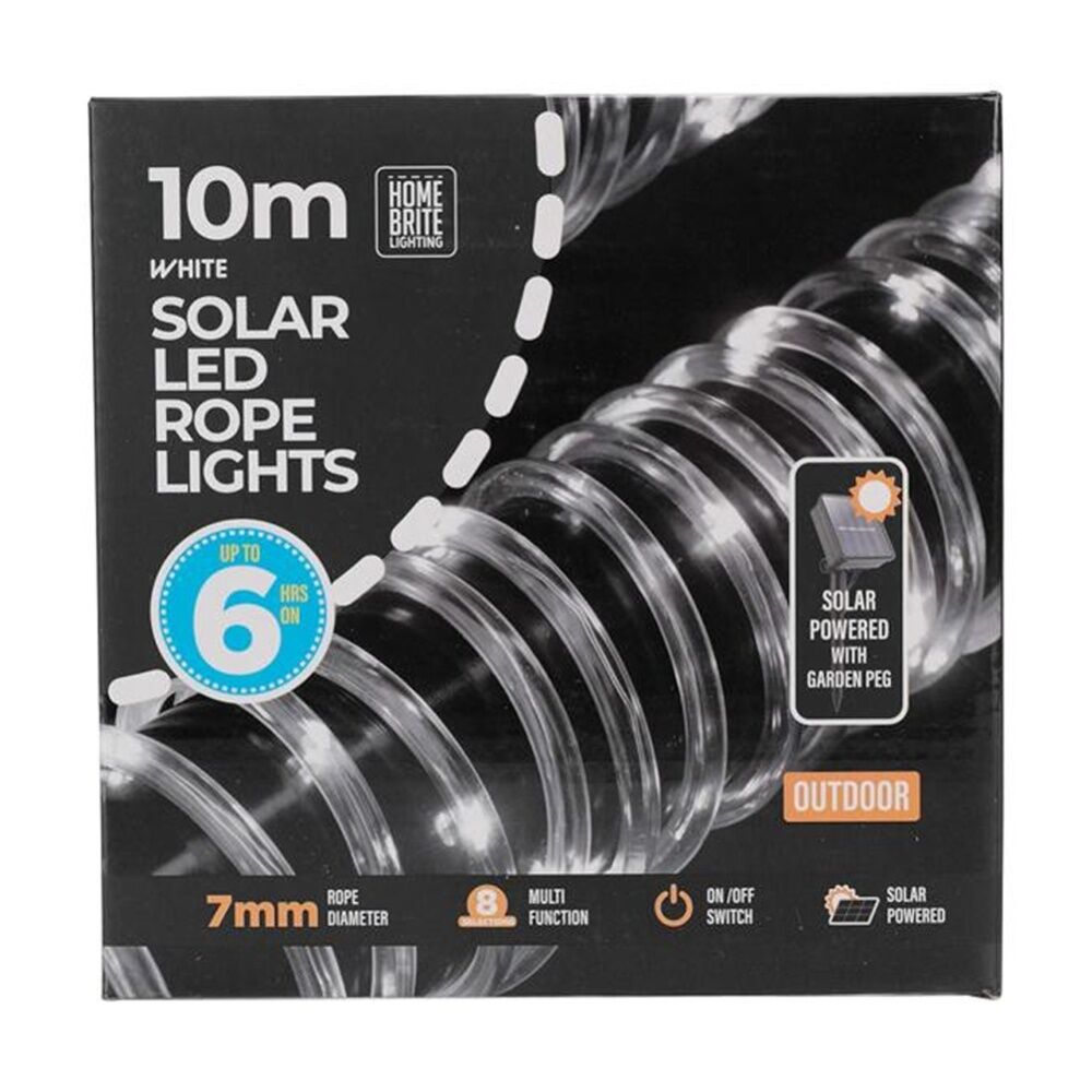 Home Brite 10 Metres White Outdoor LED Solar Rope String Lights — image 2
