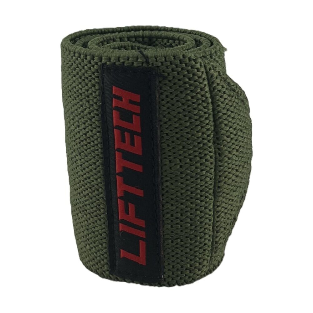 Lift-Tech Pro Thumb Loop Wrist Support Adjustable Wrap Army Green 20in (2 Pieces) — image 2
