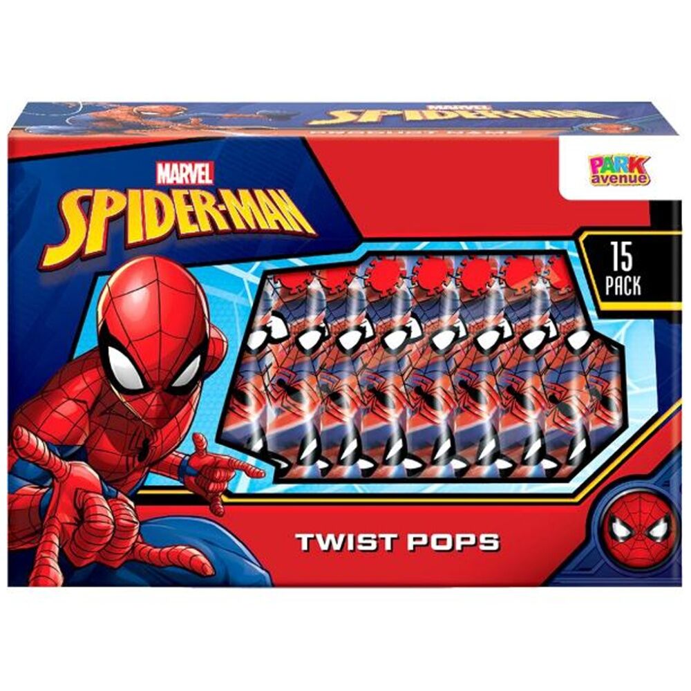 Park Avenue 15pc Park Avenue Red & Blue Spiderman Twist Pops Candy/Sweet 180g (8 Pack) — image 2