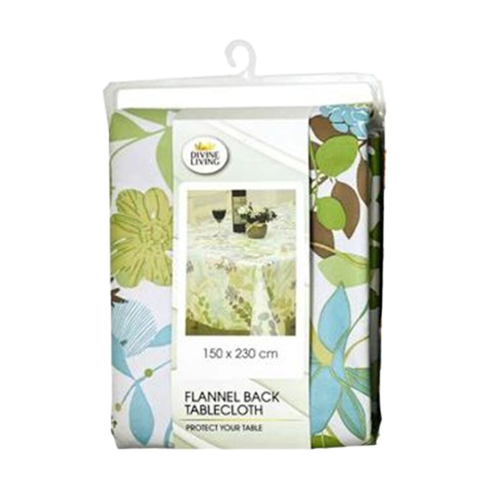 Divine Living 150x230cm Assorted Flannel Back Floral Design Tablecloth