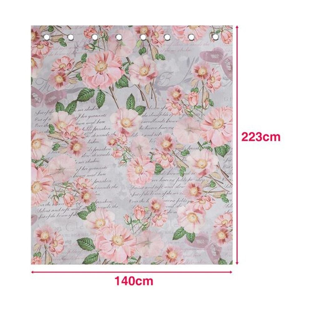 Braz Printed Room Darkening Hanging Curtain Home Decor 140x223cm Pink Floral (2 Pack) — image 4