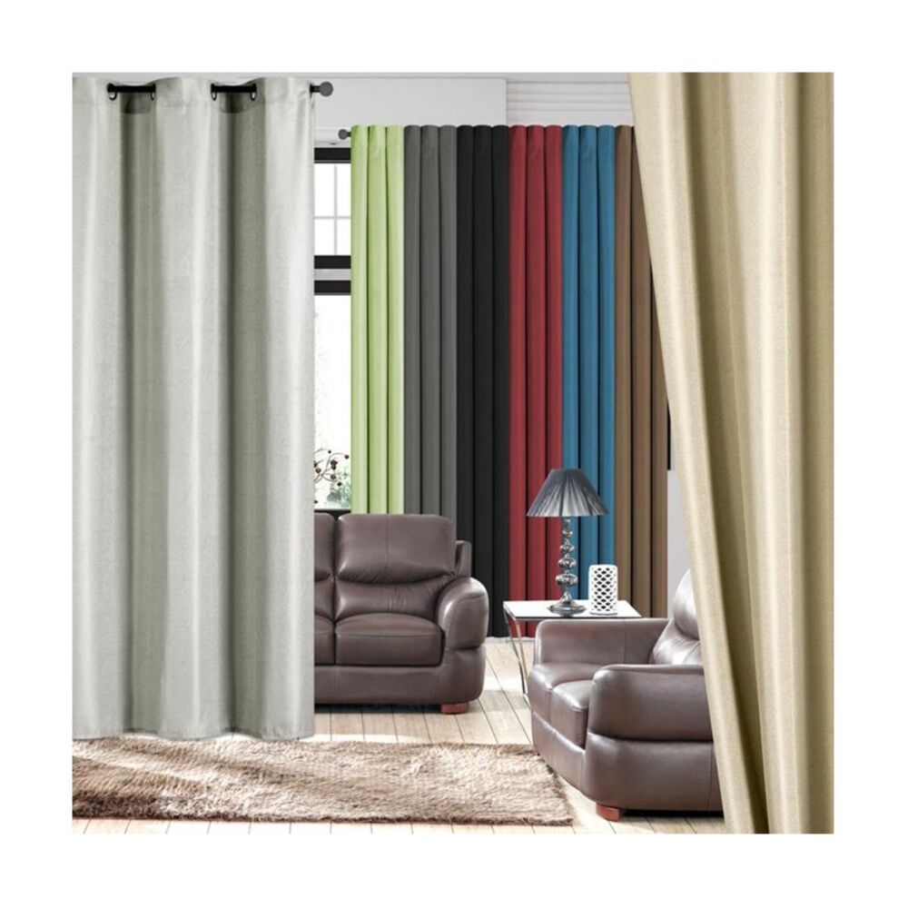 Braz Curtain FB Oregon Burg - Textured Finish - Foam Back Insulation For Privacy - Universal Fit For Standard Rods - Home Decor - 137cm x 213cm - Red — image 3