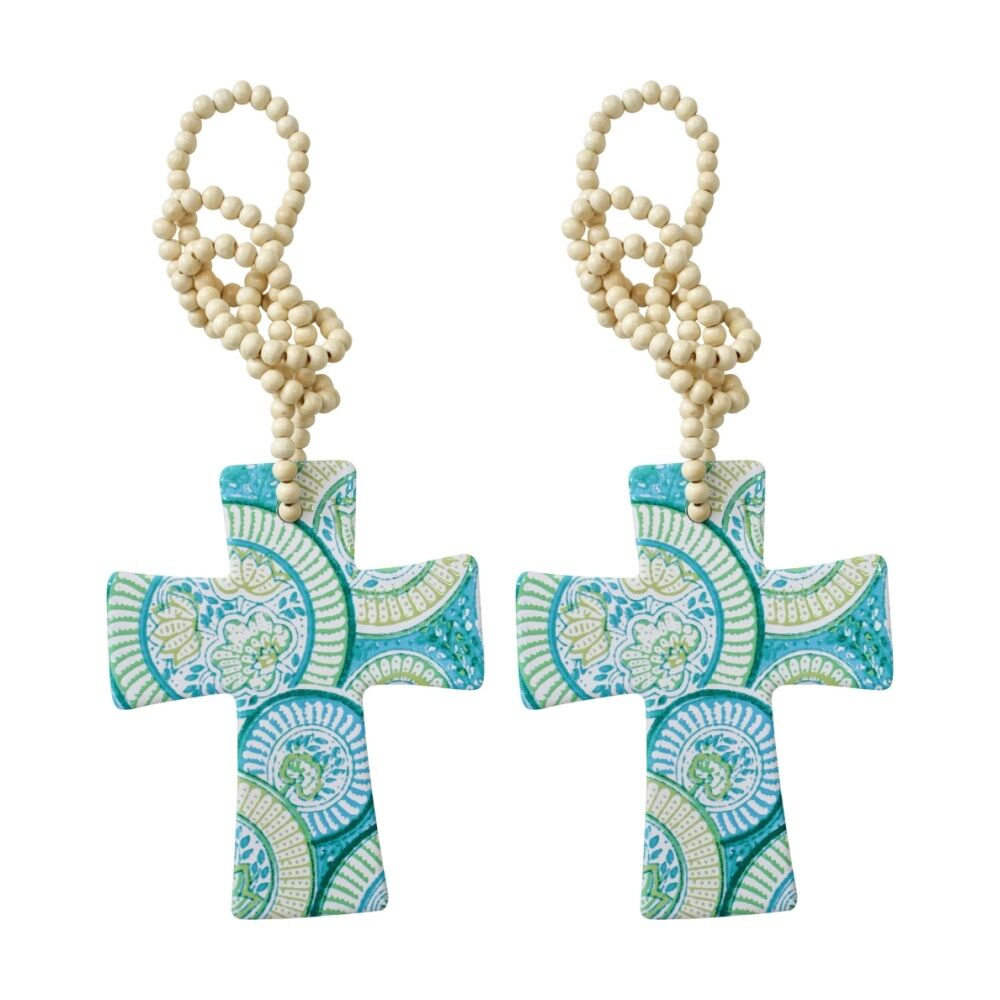 LVD Mediterranean Cross Home & Living Decor w/ Beads 12x14.5cm (2 Pack)