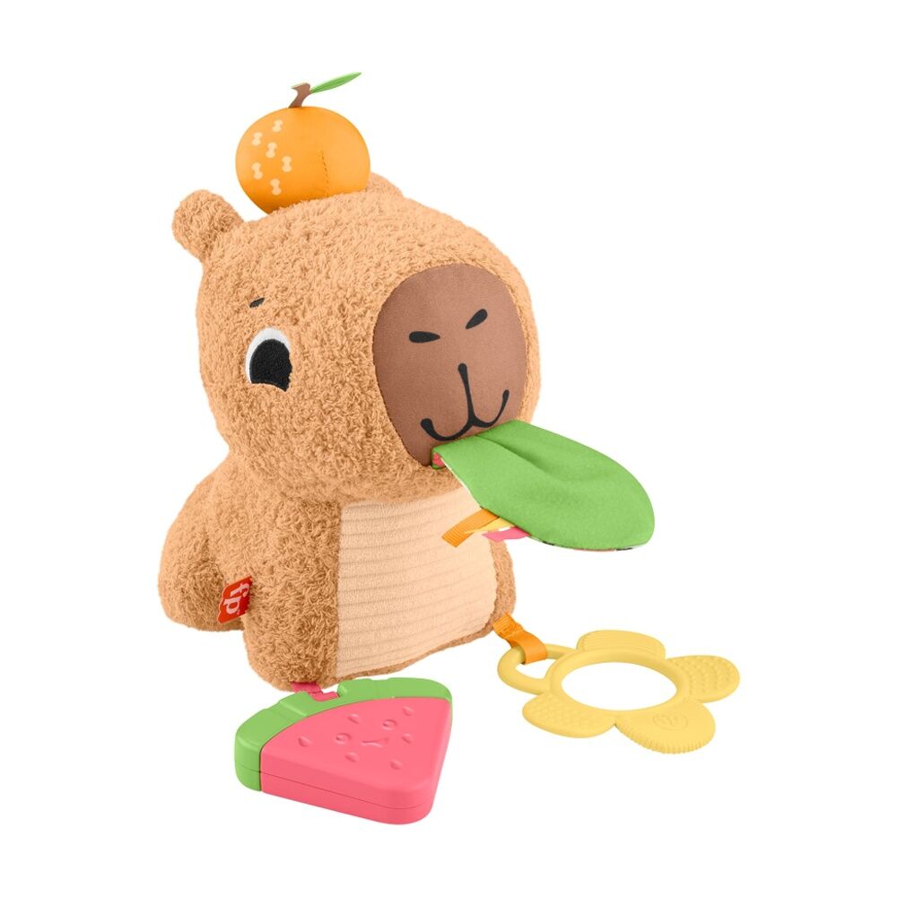 Fisher Price Sensimals Snuggly Snacky Capybara Baby Plush Toy Teether